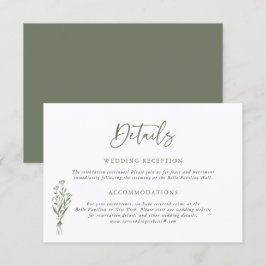 Taupe Green Minimailist Bouquet Wedding Details Begleitkarte