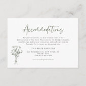 Taupe Green Minimalistisch Bouquet Unterkünfte Begleitkarte (Vorderseite)