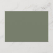 Taupe Green Minimalistisch Bouquet Unterkünfte Begleitkarte (Rückseite)