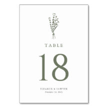 Taupe Green Minimalistisch Floral Bouquet Wedding