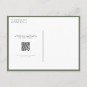 Taupe Green Minnesota Karte QR-Code Save the Date (Rückseite)