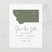 Taupe Green Montana Karte QR Code Save the Date (Vorderseite)