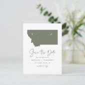 Taupe Green Montana Karte QR Code Save the Date (Stehend Vorderseite)
