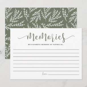 Taupe Green Script Favorite Erinnerung an die Brau Hinweiskarte