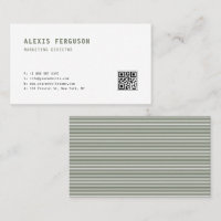 Taupe Green Simple Typografie QR Code Minimalistis