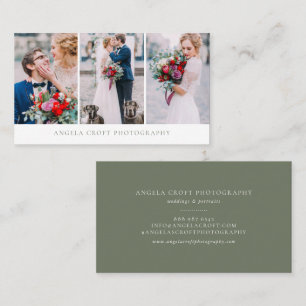 Taupe Green Three Foto Collage Fotograf Visitenkarte