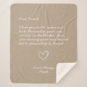 Taupe Handwriting Personalisiert Message Friends Sherpadecke (Vorderseite)