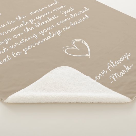 Taupe Handwriting Personalisiert Message Friends Sherpadecke (3/4)