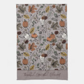 Taupe Harvest und Horns dankbar, gesegnet Geschirrtuch (Vertikal)