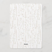 Taupe Hello Baby Wildflower Invitation Einladung (Rückseite)