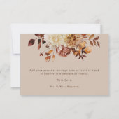 Taupe Herbstlaubs Floral Dankeskarte (Rückseite)