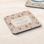 Taupe Herbstlaubs Untersetzer (Linke Seite)