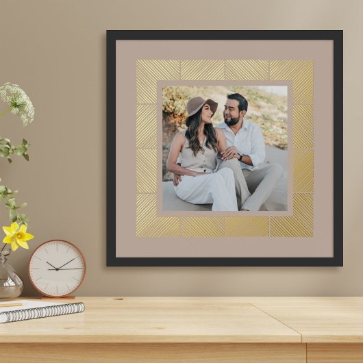 Taupe Herringbone Custom Foto FoxArt Printing Foliendrucke