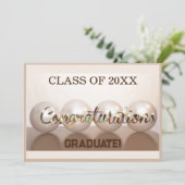 Taupe Herzlichen Glückwunsch Graduate Abschluss Ba Einladung (Stehend Vorderseite)