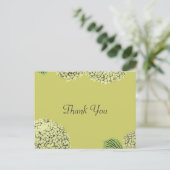 Taupe Hydrangea Danke Post Card Postkarte (Stehend Vorderseite)