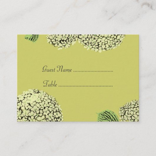 Taupe Hydrangea Platzkarten (Vorderseite)