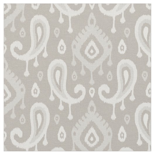 Taupe Ikat Paisley Stoff (Nahaufnahme)