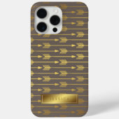 Taupe Imitate Gold Foil Arrows Pattern Case-Mate iPhone Hülle (Rückseite)