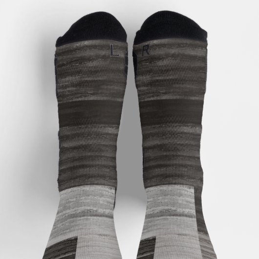 Taupe Imitats Jean Patch Socken (Oben)