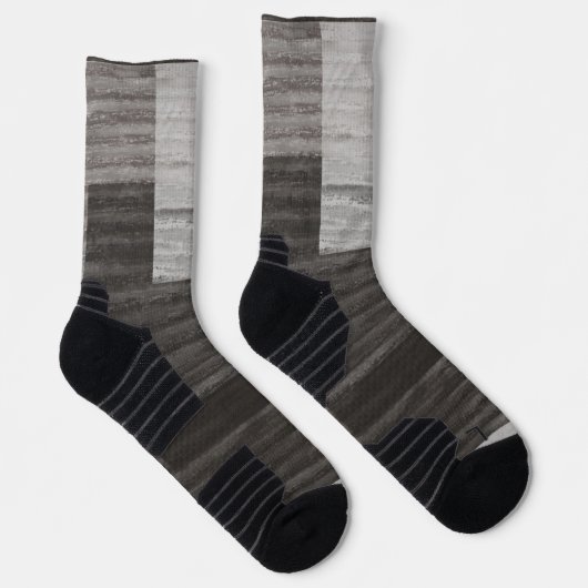 Taupe Imitats Jean Patch Socken (Rechts)