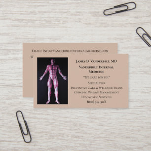 Taupe Internist DR Human Body Internal Medicine Visitenkarte
