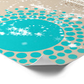 Taupe Ivory Aqua Beach Brautparty Poster (Ecke)