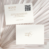 Taupe & Ivory Couple Monogram QR Wedding RSVP