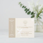 Taupe Ivory Destination Beach Wedding UAWG Einladungspostkarte (Stehend Vorderseite)