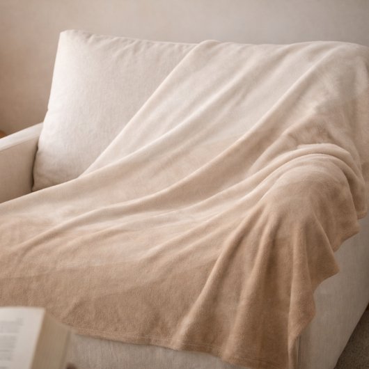 Taupe Ivory Horizon Fleece Blanket