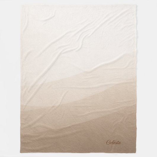 Taupe Ivory Horizon Fleece Blanket (Vorderseite)