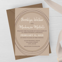 Taupe & Ivory Neutral Elegance Wedding Invitation