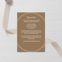 Taupe & Ivory Wedding Enclosure Card