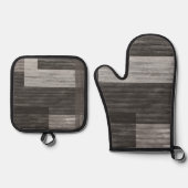 Taupe Jean patch Work Imitate Burlap Ofenhandschuh & Topflappen-Set (Vorderseite)