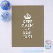 Taupe Kaffee Behalte Ruhe und Ihren Text leicht Flyer (Einzeln)