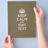 Taupe Kaffee Behalte Ruhe und Ihren Text leicht Flyer (Hand)