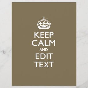 Taupe-Kaffee Keep Calm und Ihren Text leicht Flyer