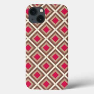 Taupe, leichte Taupe, Hot Pink Ikat Diamonds STayl Case-Mate iPhone Hülle