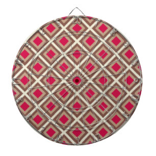 Taupe, leichte Taupe, Hot Pink Ikat Diamonds STayl Dartscheibe