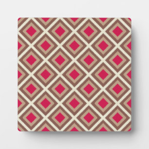 Taupe, leichte Taupe, Hot Pink Ikat Diamonds STayl Fotoplatte