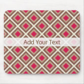 Taupe, leichte Taupe, Hot Pink Ikat Diamonds STayl Mousepad (Vorne)