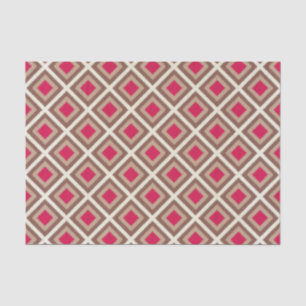 Taupe, leichte Taupe, Hot Pink Ikat Diamonds STayl Seidenpapier