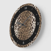 Taupe-Leopard-Tierdruck Große Wanduhr (Winkel)