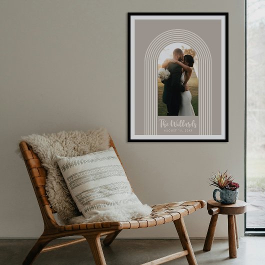 Taupe Lombard Lines Arch Custom Photo Art Print Poster