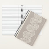 Taupe Lombard Wavy Lines Modern Custom Notebook Notizblock (Innen)