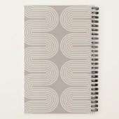 Taupe Lombard Wavy Lines Modern Custom Notebook Notizblock (Rückseite)