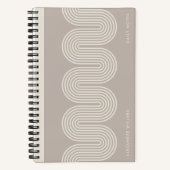 Taupe Lombard Wavy Lines Modern Custom Notebook Notizblock (Vorderseite)