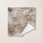 Taupe marble and gold abstract badhandtuch set (Waschlappen)