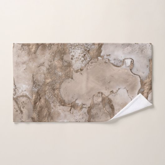 Taupe marble and gold abstract badhandtuch set (Handtuch)