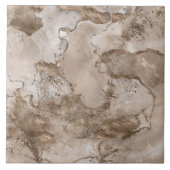 Taupe Marmor und Gold abstrakt Fliese (Vorderseite)