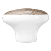 Taupe Marmor und Gold abstrakt Keramikknauf (Seitenansicht)